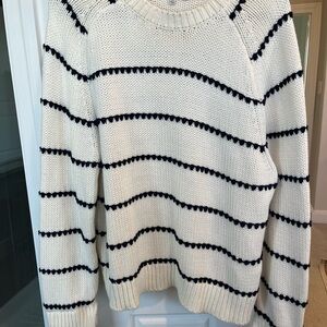 Striped Cream and Black Women's Sweater